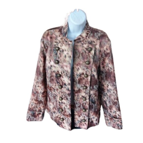 Unique Vintage Double Breasted Gold Jacket Blazer Size Large - Picture 6 of 6